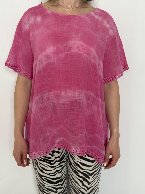 Tricou dama roz, bumbac