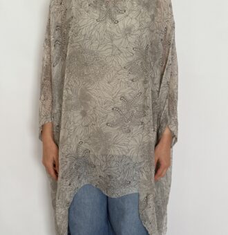 Bluza dama mătase naturală gri