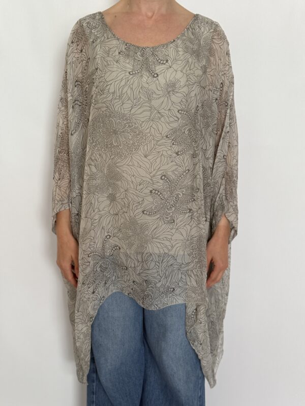 Bluza dama mătase naturală gri
